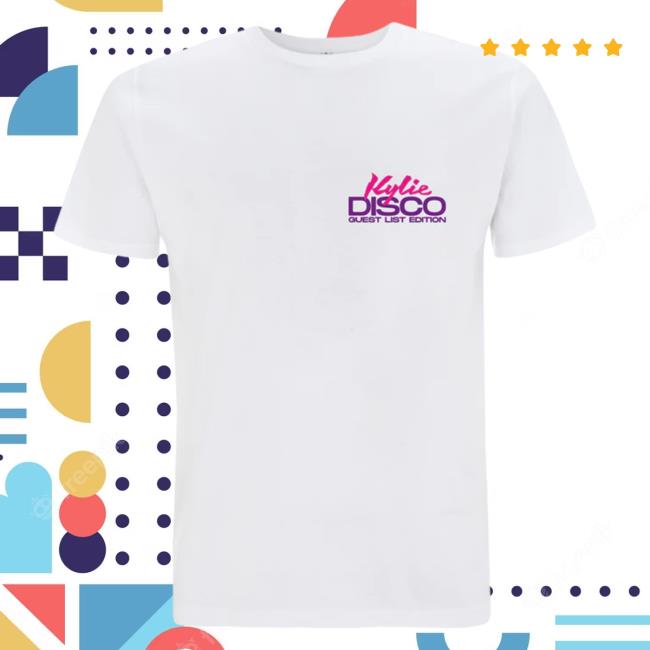 Official Kylie Merch Disco Guestlist Tracklist T-Shirt