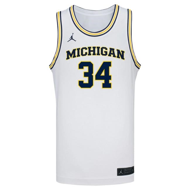 Michigan Wolverines #34 Aaiyanna Dunbar Student Athlete White Women's Basketball Jersey Top Shirt | The M Den Official Merch Store Shop