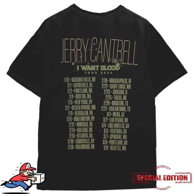 Jerry Cantrell - I WANT BLOOD String Bend Photo Tour Shirt