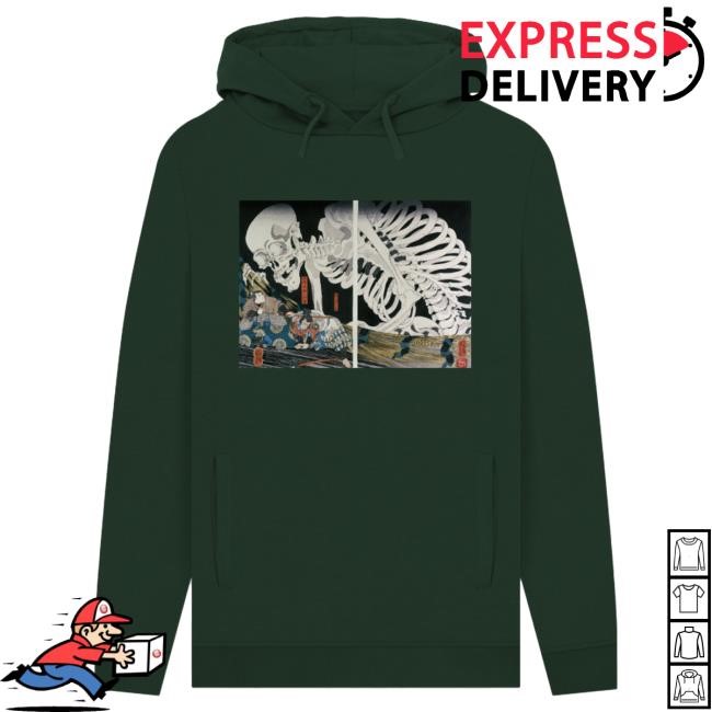 Kuniyoshi Skeleton Spectre Unisex Popover Hoodie, Evergreen British Museum Store Shop Official Store Shop