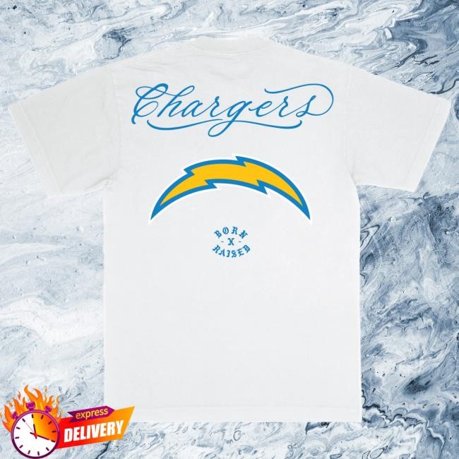 Official Born X Raised Merch Store Born X Raised + Chargers Fine Line Tee: White By Bxr Sport + NFL