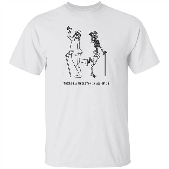 Merchboi Theres a Skeleton in All of Us Orange by CrossinBean Tee Shirt Merchboi Theres a Skeleton in All of Us Orange by CrossinBean Tee Shirt