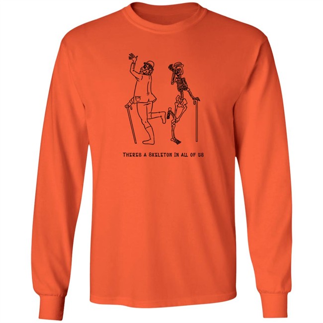 Merchboi Theres a Skeleton in All of Us Orange by CrossinBean Tee Shirt Merchboi Theres a Skeleton in All of Us Orange by CrossinBean Tee Shirt