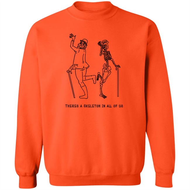 Merchboi Theres a Skeleton in All of Us Orange by CrossinBean Tee Shirt Merchboi Theres a Skeleton in All of Us Orange by CrossinBean Tee Shirt