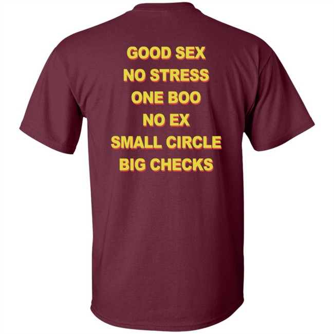 Good Sex No Stress One Boo No Ex Small Circle Big Checks Shirt Good Sex No Stress One Boo No Ex Small Circle Big Checks Shirt