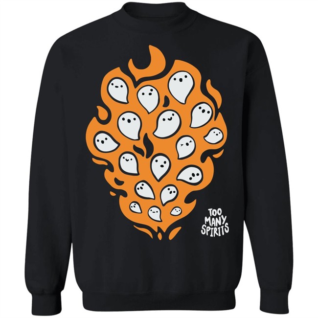 Watcher Merch Too Many Spirits Ghosties Flame Tee Watcher Merch Too Many Spirits Ghosties Flame Tee