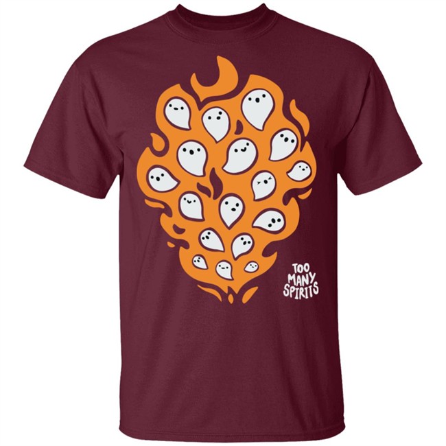 Watcher Merch Too Many Spirits Ghosties Flame Tee Watcher Merch Too Many Spirits Ghosties Flame Tee