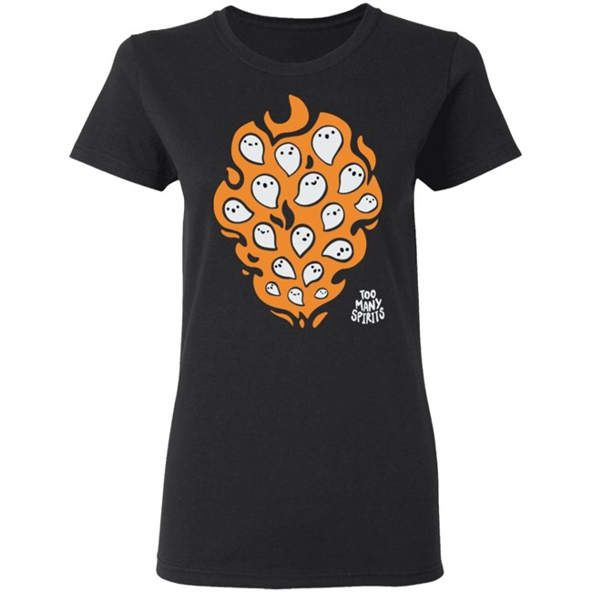 Watcher Merch Too Many Spirits Ghosties Flame Tee Watcher Merch Too Many Spirits Ghosties Flame Tee