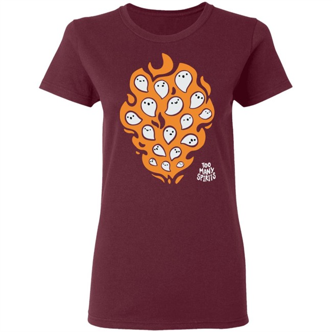 Watcher Merch Too Many Spirits Ghosties Flame Tee Watcher Merch Too Many Spirits Ghosties Flame Tee