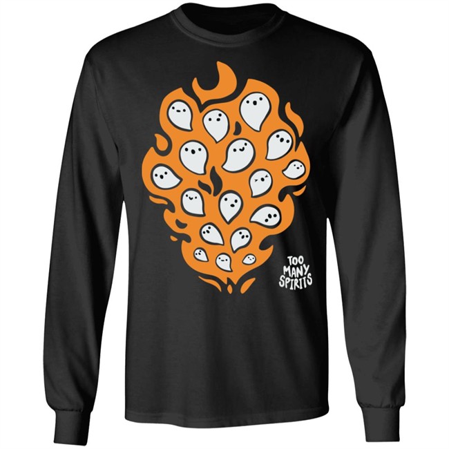 Watcher Merch Too Many Spirits Ghosties Flame Tee Watcher Merch Too Many Spirits Ghosties Flame Tee