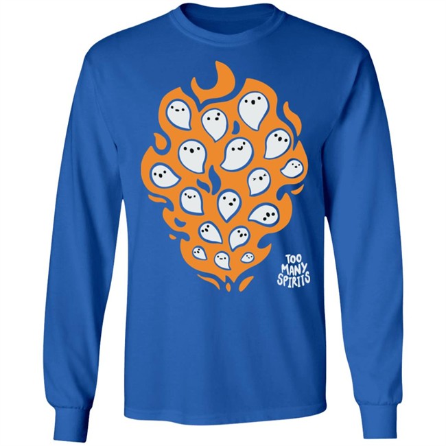 Watcher Merch Too Many Spirits Ghosties Flame Tee Watcher Merch Too Many Spirits Ghosties Flame Tee