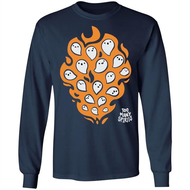 Watcher Merch Too Many Spirits Ghosties Flame Tee Watcher Merch Too Many Spirits Ghosties Flame Tee