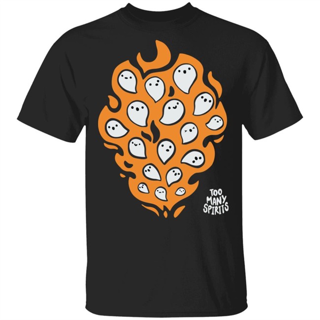 Watcher Merch Too Many Spirits Ghosties Flame Tee