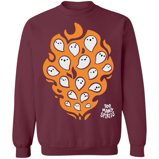 Watcher Merch Too Many Spirits Ghosties Flame Tee Watcher Merch Too Many Spirits Ghosties Flame Tee