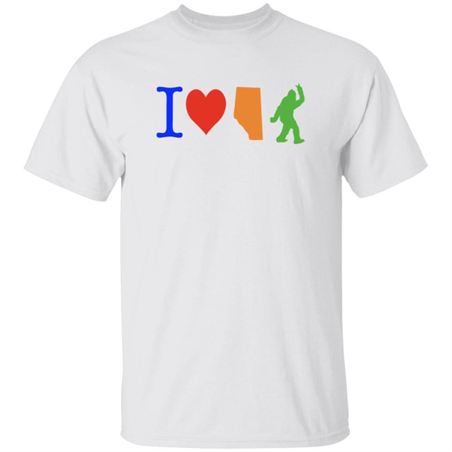 I Love Alberta Bigfoot T Shirt