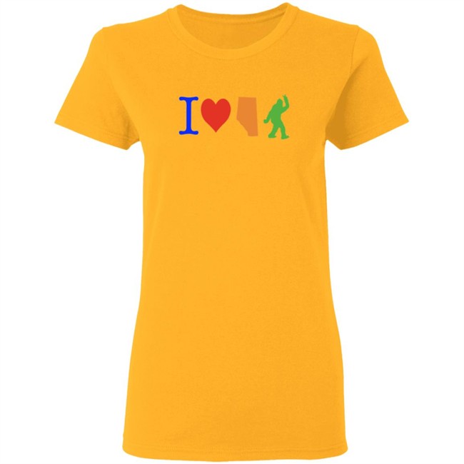 I Love Alberta Bigfoot T Shirt I Love Alberta Bigfoot T Shirt