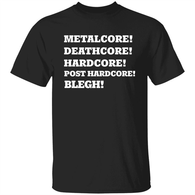The Red Herring Merch Genres No Dash Shirt Metalcore Deathcore Hardcore Post Hardcore Blegh Shirt