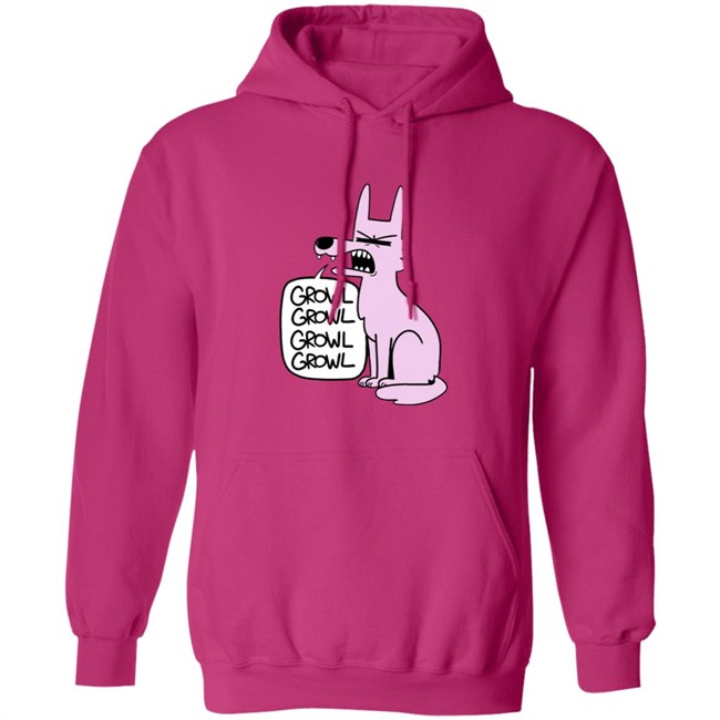Ac Stuart Pink Wolf Growl Growl Hoodie