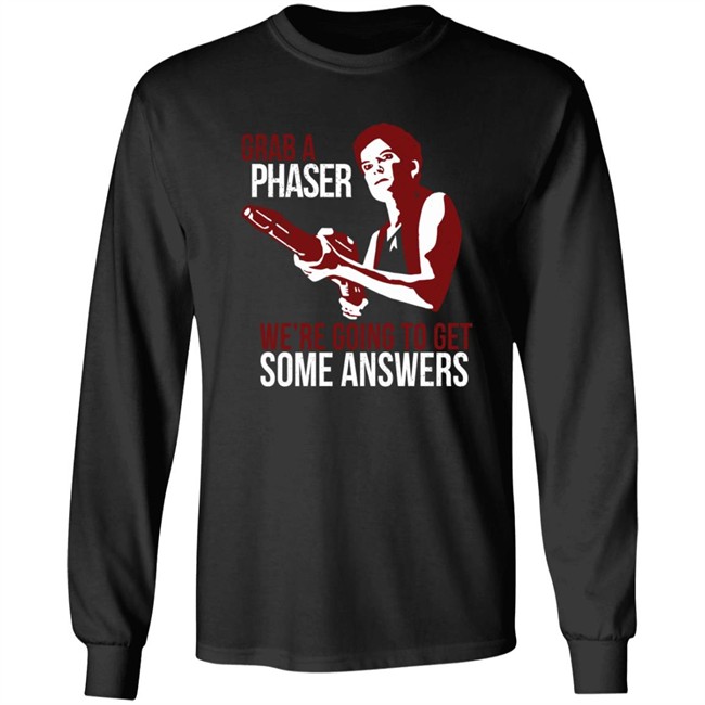 Indiegogo Merch Janeway Shirt Grab A Phaser We're Going To Get Some Answers Women's T Shirt Terry Farrell Indiegogo Merch Janeway Shirt Grab A Phaser We're Going To Get Some Answers Women's T Shirt Terry Farrell
