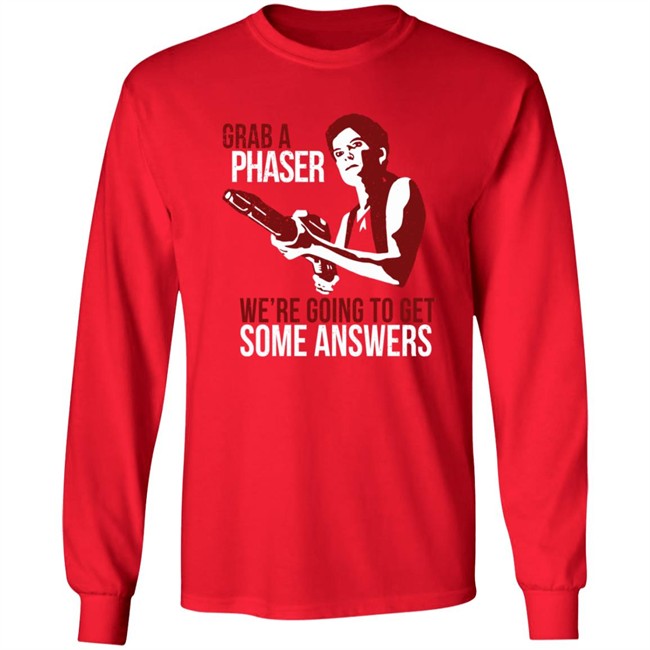 Indiegogo Merch Janeway Shirt Grab A Phaser We're Going To Get Some Answers Women's T Shirt Terry Farrell Indiegogo Merch Janeway Shirt Grab A Phaser We're Going To Get Some Answers Women's T Shirt Terry Farrell