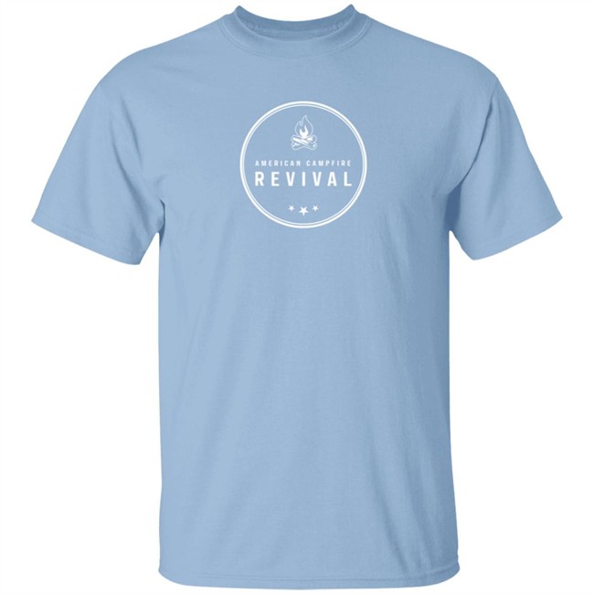 Kirkcameron Merch American Campfire Revival Shirt Light Blue