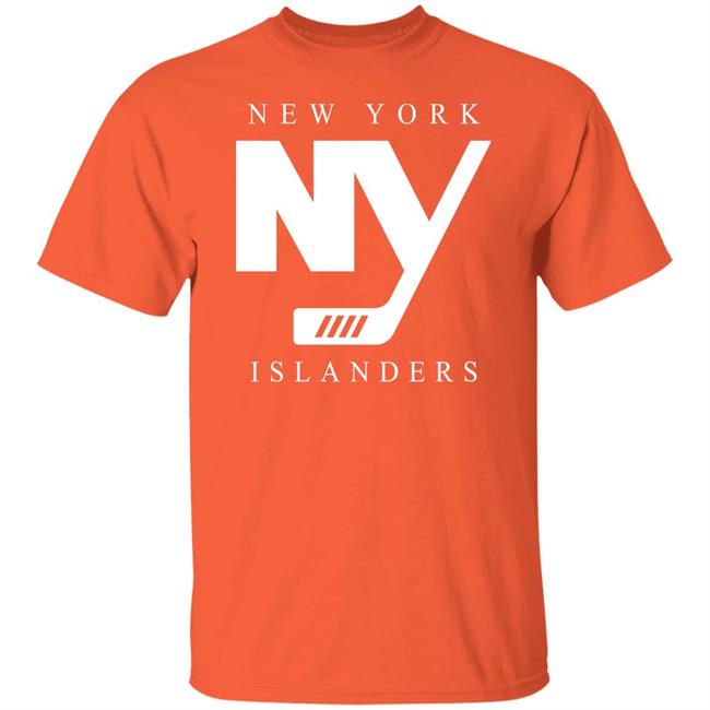 New York Islanders Isles Lab Shop Jumbo Text Stamp Logo T Shirt