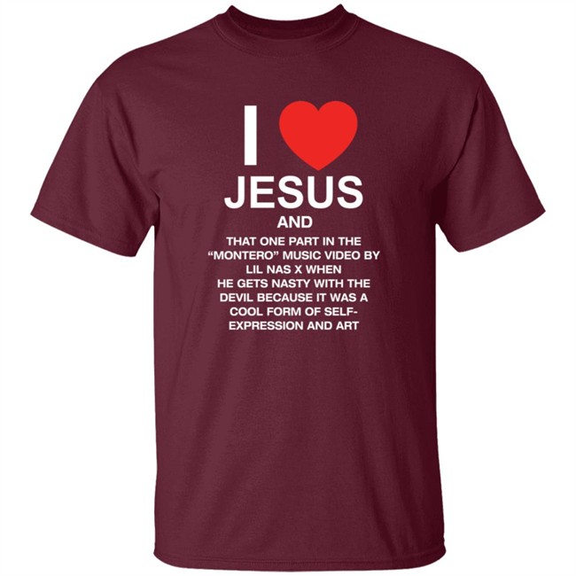 Pizzaslime Store Merch I Love Jesus And Montero T Shirt Lilnasx Pizzaslime Store Merch I Love Jesus And Montero T Shirt Lilnasx