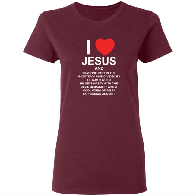 Pizzaslime Store Merch I Love Jesus And Montero T Shirt Lilnasx Pizzaslime Store Merch I Love Jesus And Montero T Shirt Lilnasx