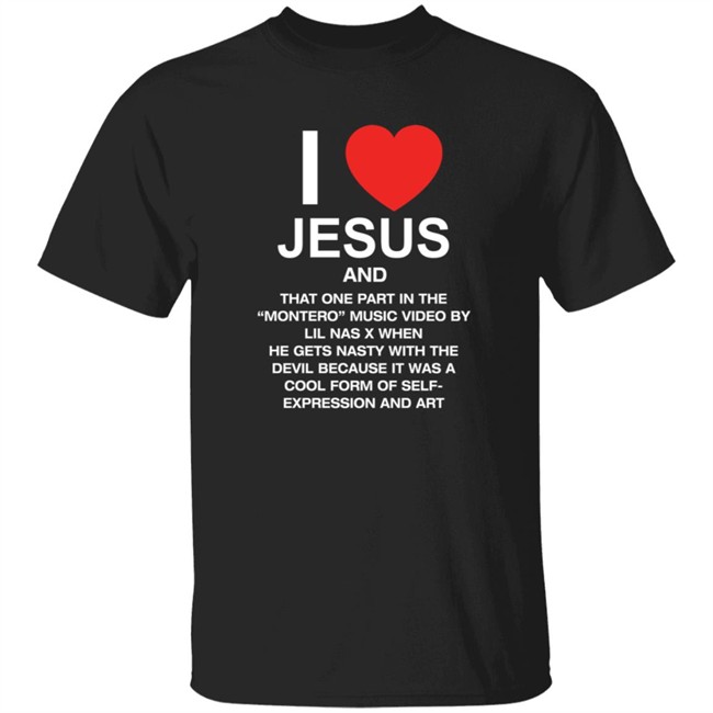 Pizzaslime Store Merch I Love Jesus And Montero T Shirt Lilnasx
