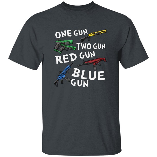 One Gun Two Gun Red Gun Blue Gun T Shirt One Gun Two Gun Red Gun Blue Gun T Shirt