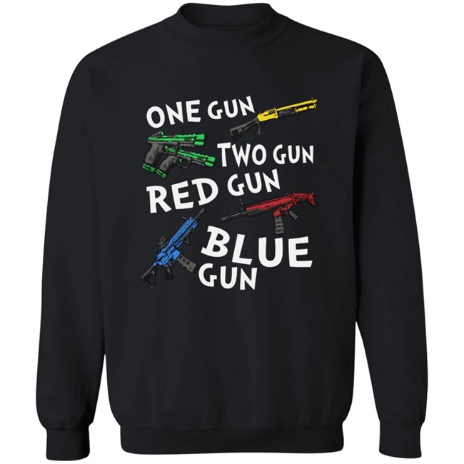 One Gun Two Gun Red Gun Blue Gun T Shirt One Gun Two Gun Red Gun Blue Gun T Shirt
