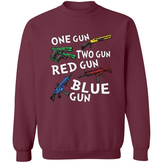 One Gun Two Gun Red Gun Blue Gun T Shirt One Gun Two Gun Red Gun Blue Gun T Shirt