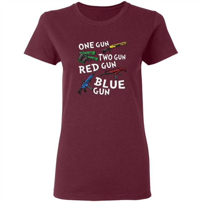 One Gun Two Gun Red Gun Blue Gun T Shirt One Gun Two Gun Red Gun Blue Gun T Shirt