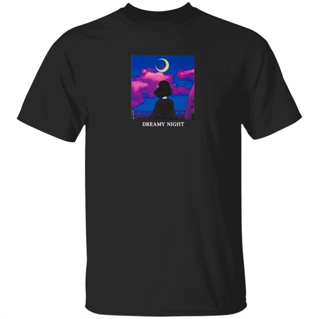 Lilypichu Merch Dreamy Night Tee Shirt Black