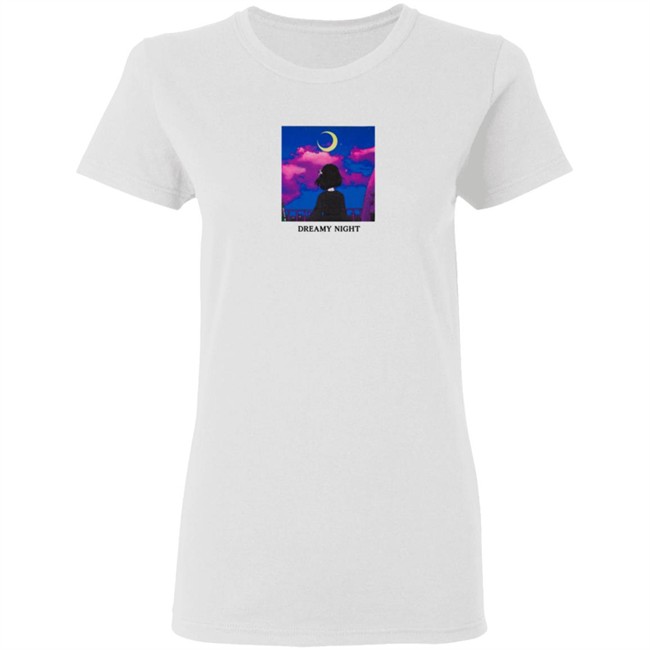 Lilypichu Merch Dreamy Night Tee Shirt White Lilypichu Merch Dreamy Night Tee Shirt White