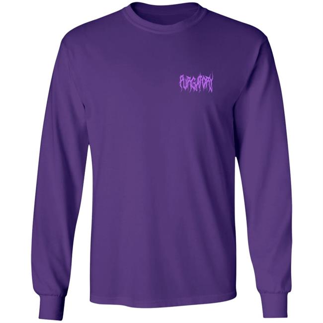 Purgatoryxla Merch Purple Essentials Hoodie In Black Purgatoryxla Merch Purple Essentials Hoodie In Black