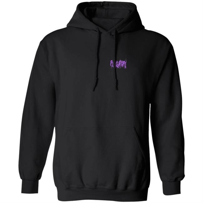 Purgatoryxla Merch Purple Essentials Hoodie In Black