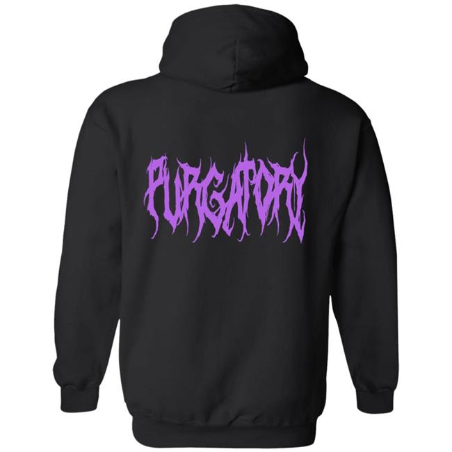 Purgatoryxla Merch Purple Essentials Hoodie In Black Purgatoryxla Merch Purple Essentials Hoodie In Black