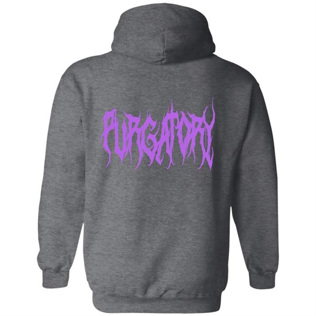 Purgatoryxla Merch Purple Essentials Hoodie In Black Purgatoryxla Merch Purple Essentials Hoodie In Black