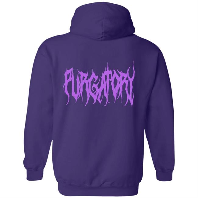Purgatoryxla Merch Purple Essentials Hoodie In Black Purgatoryxla Merch Purple Essentials Hoodie In Black