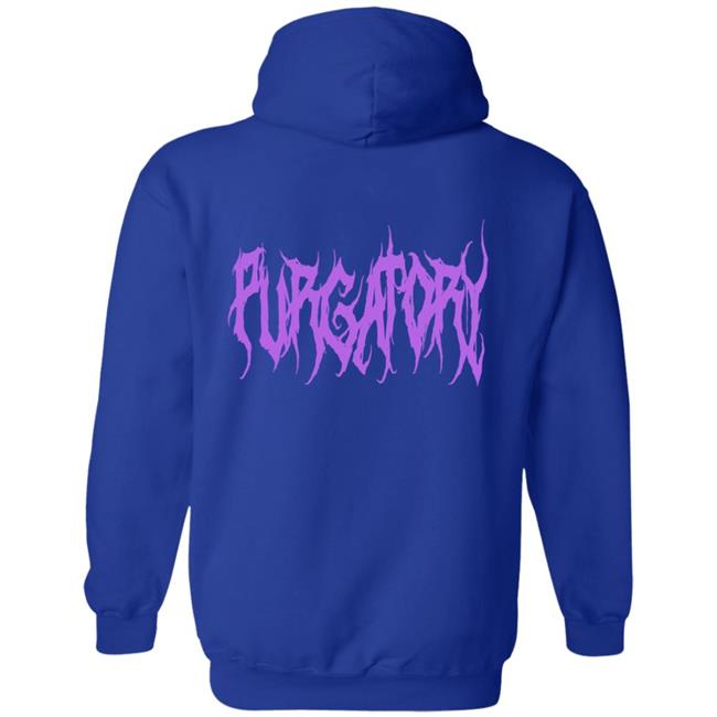 Purgatoryxla Merch Purple Essentials Hoodie In Black Purgatoryxla Merch Purple Essentials Hoodie In Black
