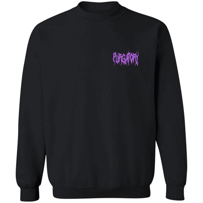 Purgatoryxla Merch Purple Essentials Hoodie In Black Purgatoryxla Merch Purple Essentials Hoodie In Black