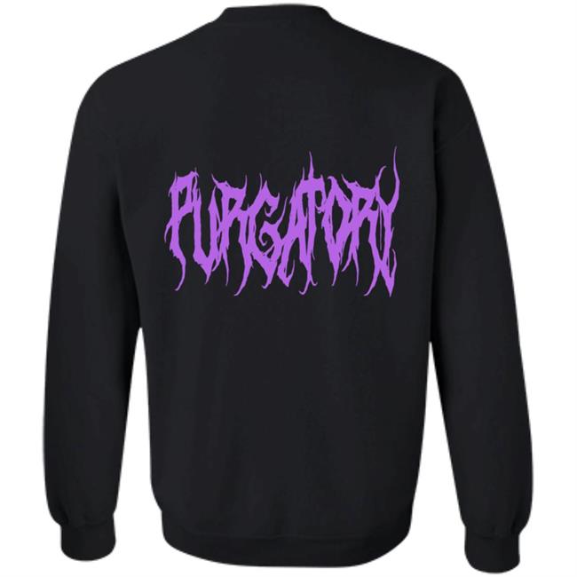 Purgatoryxla Merch Purple Essentials Hoodie In Black Purgatoryxla Merch Purple Essentials Hoodie In Black