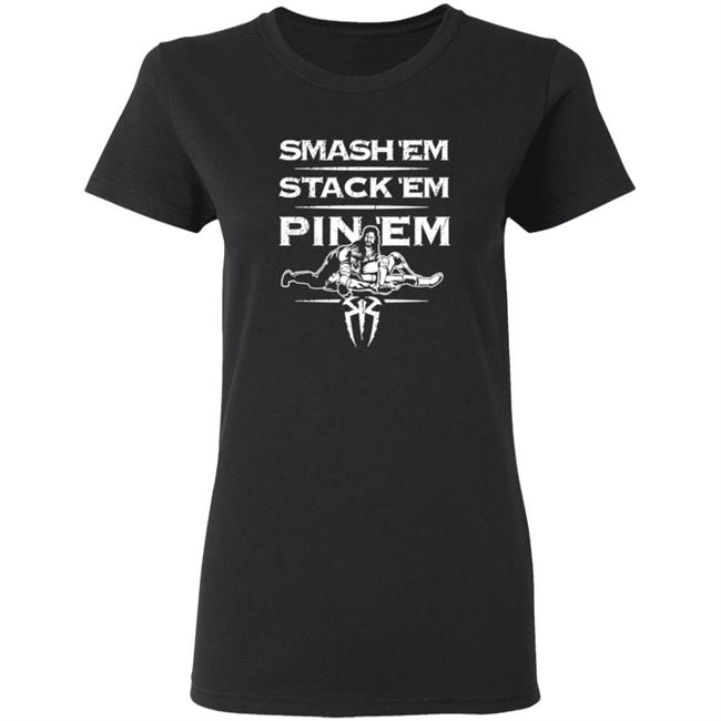 WWE Shop Merch Roman Reigns Smash Em Stack Em Pin Em T Shirt Edge Bryan WWE Shop Merch Roman Reigns Smash Em Stack Em Pin Em T Shirt Edge Bryan