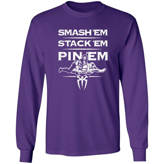 WWE Shop Merch Roman Reigns Smash Em Stack Em Pin Em T Shirt Edge Bryan WWE Shop Merch Roman Reigns Smash Em Stack Em Pin Em T Shirt Edge Bryan