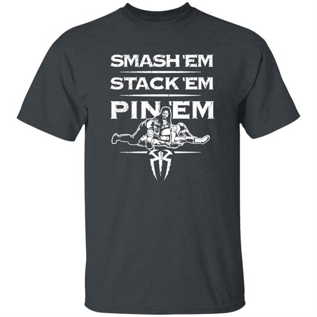 WWE Shop Merch Roman Reigns Smash Em Stack Em Pin Em T Shirt Edge Bryan WWE Shop Merch Roman Reigns Smash Em Stack Em Pin Em T Shirt Edge Bryan