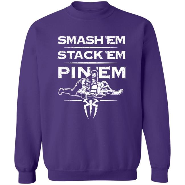 WWE Shop Merch Roman Reigns Smash Em Stack Em Pin Em T Shirt Edge Bryan WWE Shop Merch Roman Reigns Smash Em Stack Em Pin Em T Shirt Edge Bryan