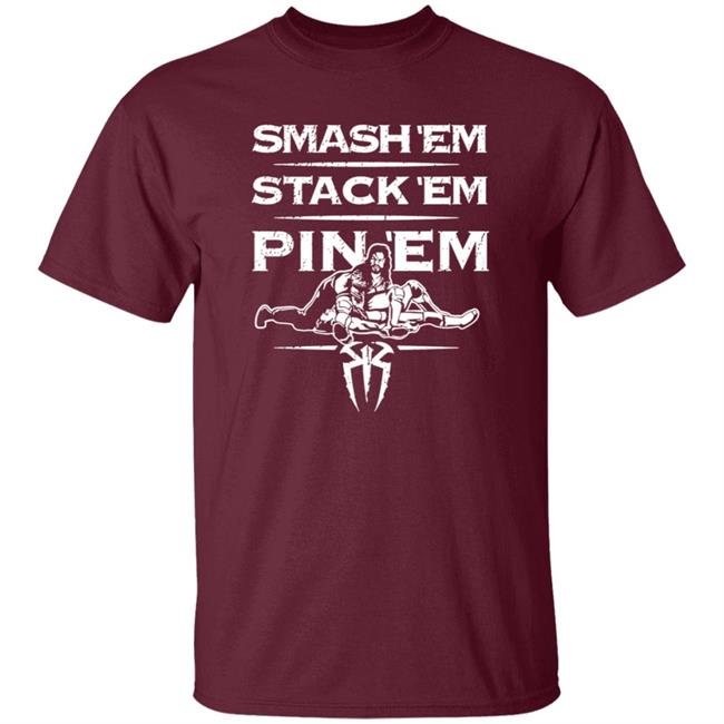 WWE Shop Merch Roman Reigns Smash Em Stack Em Pin Em T Shirt Edge Bryan WWE Shop Merch Roman Reigns Smash Em Stack Em Pin Em T Shirt Edge Bryan
