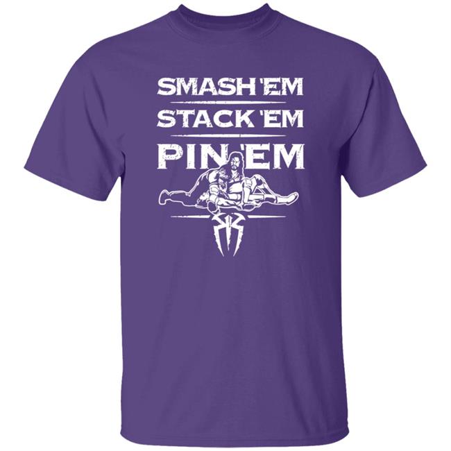 WWE Shop Merch Roman Reigns Smash Em Stack Em Pin Em T Shirt Edge Bryan WWE Shop Merch Roman Reigns Smash Em Stack Em Pin Em T Shirt Edge Bryan