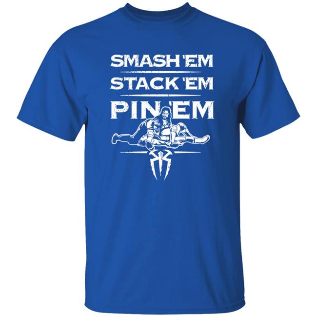 WWE Shop Merch Roman Reigns Smash Em Stack Em Pin Em T Shirt Edge Bryan WWE Shop Merch Roman Reigns Smash Em Stack Em Pin Em T Shirt Edge Bryan